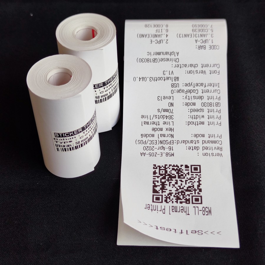 

Label Thermal 58 X 5 M Continues Printer Bluetooth Cetak Alamat 5811 5809 EPX583 EP-X583 X583 5809II