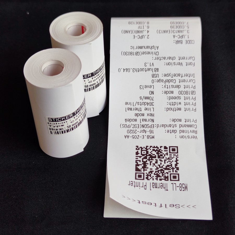 LABEL THERMAL 58 X  33 CONTINUOUS FOR PRINTER BLUETOOTH PERIPAGE EPX583 5809 5811 EP-X583 X583 5809