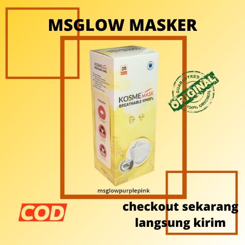 Kosmemask Masker Kosme KM95 MS Glow 1 Box Isi 20 Kosme Mask KM 95 4 Ply Breathable Masker Kesehatan 