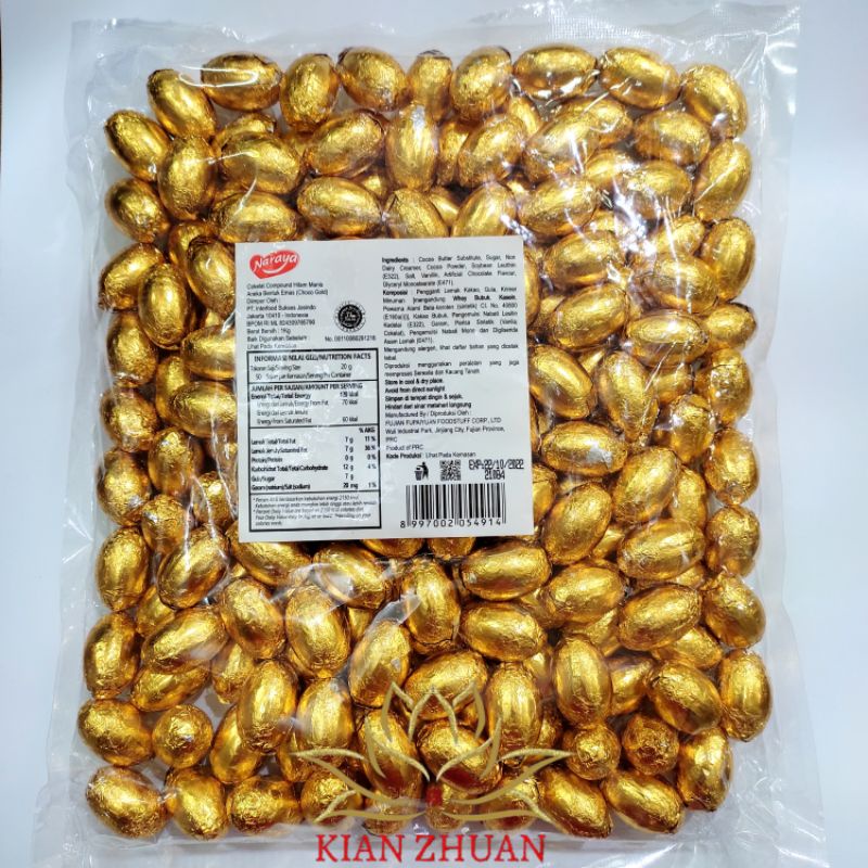 Naraya Golden Chocolate 1kg / Coklat Koin / Choco Yenpao / Telur