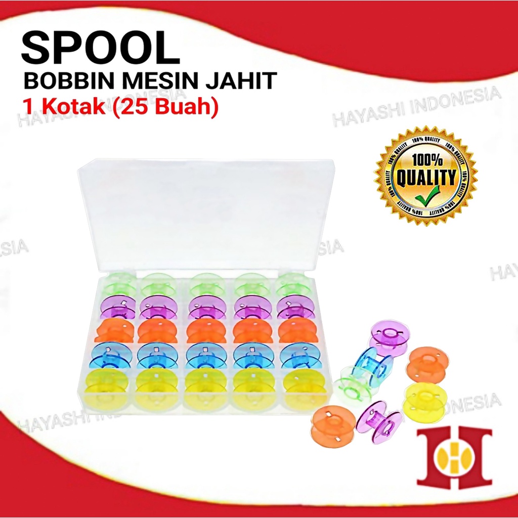 Bobbins  Spool  Bobbin Plastik Warna Warni Mesin jahit Portable-25pcs