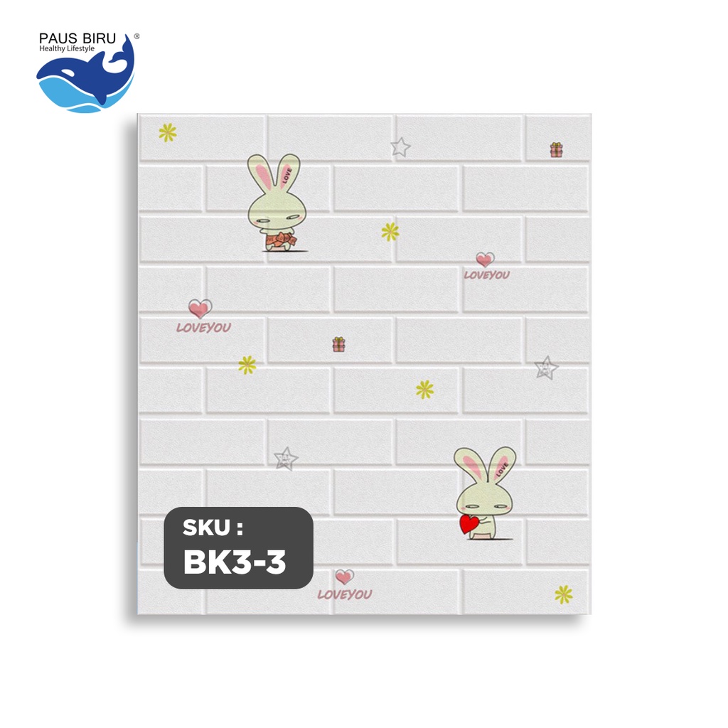 Paus Biru - Wallpaper dinding 3d motif gambar 70x77cm-RABBIT
