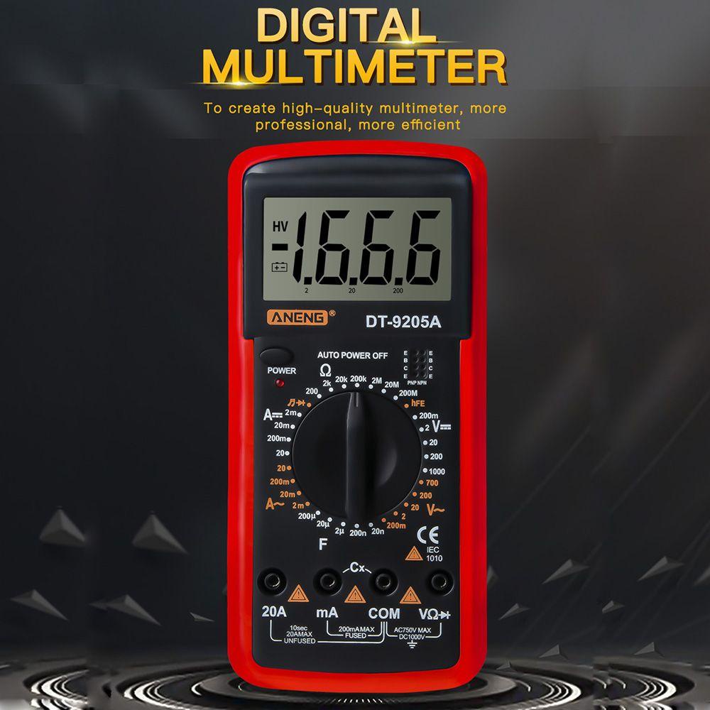 Solighter Digital Smart Multimeter ANENG DT9205A Listrik NCV Profesional Analog AC/DC Transistor Digital Display