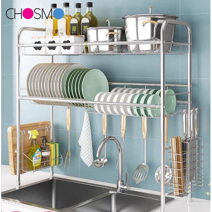 Rak Piring Wastafel Dengan Kabinet Rak Wastafel Cuci Piring Rak Piring Stainless Steel Rak Dapur Multifungsi Dengan Aksesoris