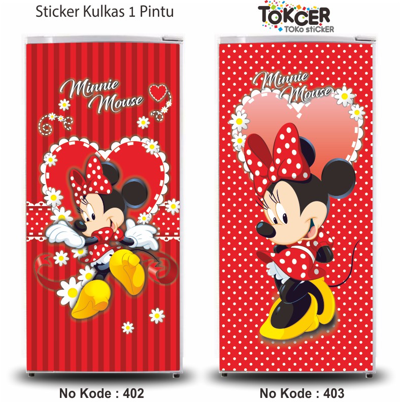 Stiker Kulkas 1 Pintu dan 2 Pintu Mickey dan Minnie