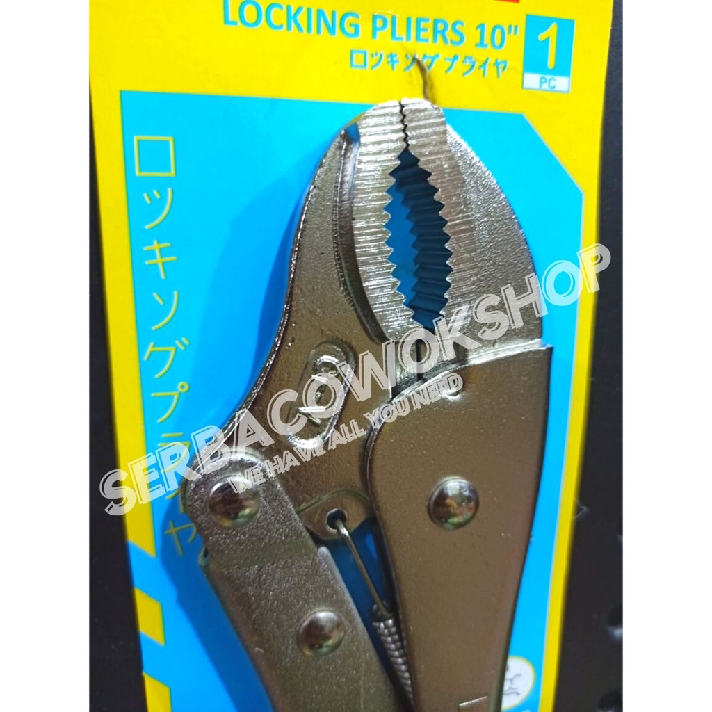 Lippro Tang Buaya Jepit Chrome Bengkok 10 Inch Locking Pliers Vice Grip Termurah Berkualitas