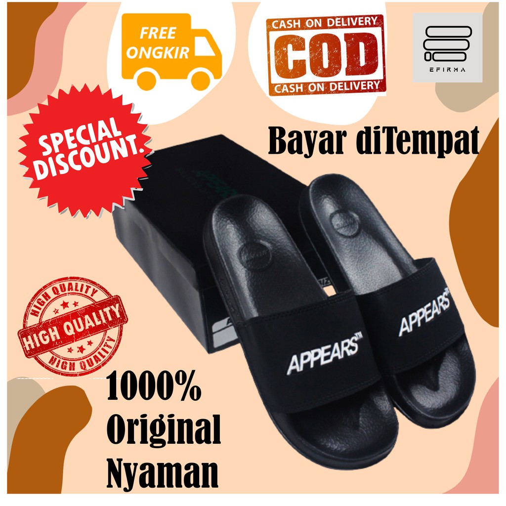 SANDAL SENDAL PRIA LAKI-LAKI COWOK KASUAL KEKINIAN CASUAL TERBARU MURAH SLIDE APPEARS AUTHENTIC 01