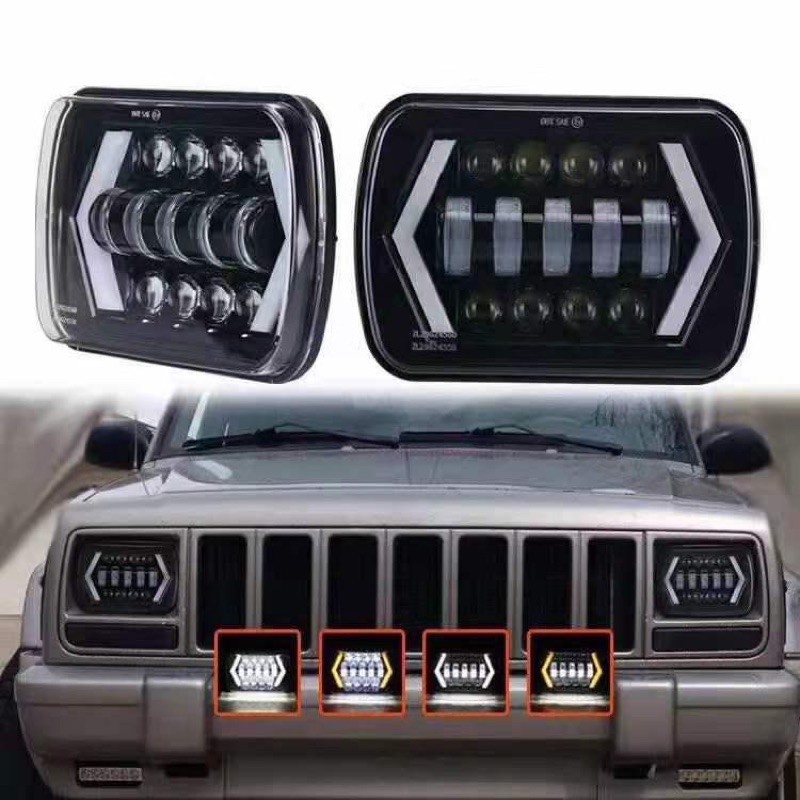 LAMPU LED DAYMAKER KOTAK 7 INCH JEEP FEROZA L300 TAFT (MOBIL / MOTOR)