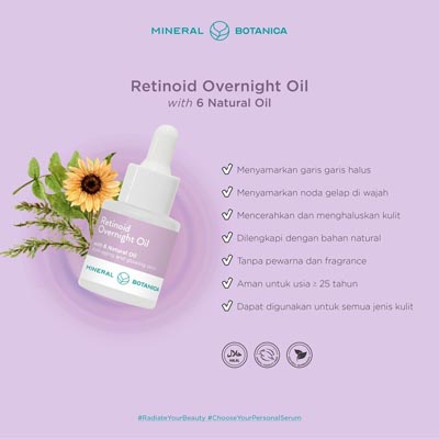[BPOM] Mineral Botanica Retinoid Overnight Oil Serum 20ML Anti Aging &amp; Glowing Skin