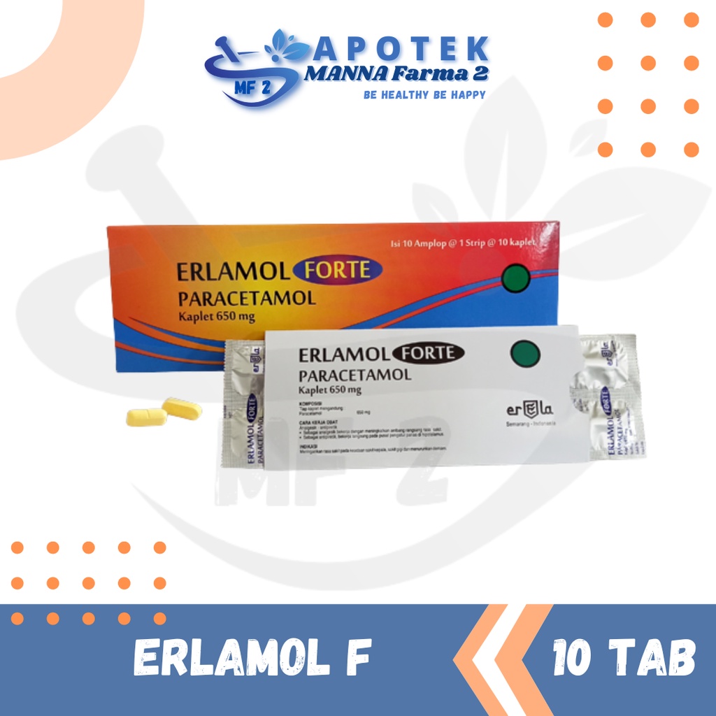 ERLAMOL FORTE (PARACETAMOL 650 MG) PER STRIP @10 TABLET