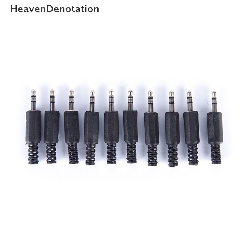 (Heavendenotation) 10pcs / Lot Adapter Jack Audio 3.5mm Male Untuk Headphone