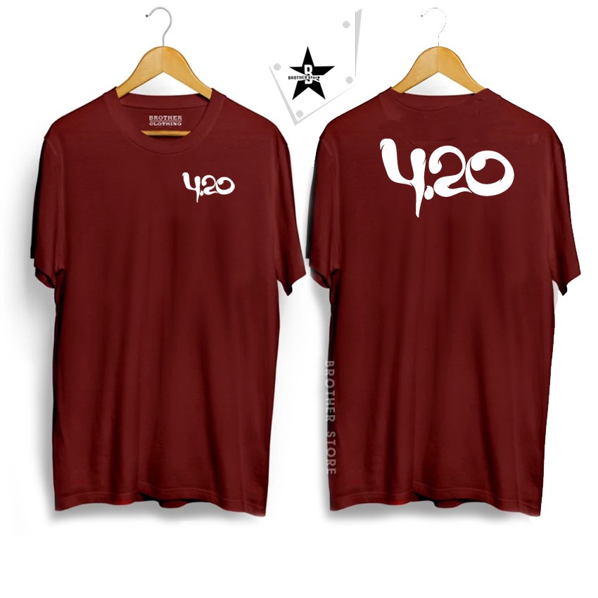 Kaos Distro 420 Front Back White Premium