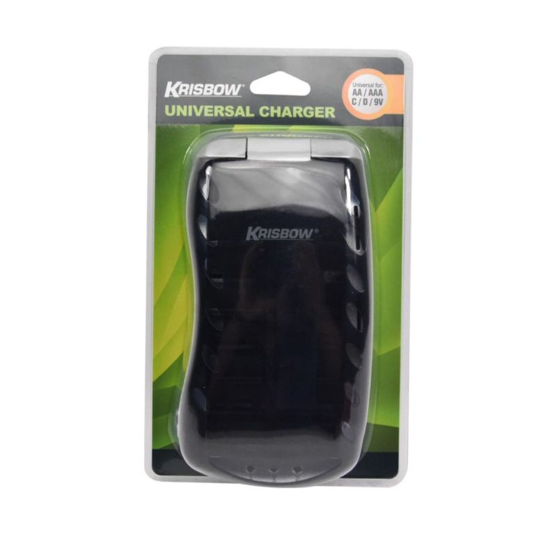 Krisbow charger baterai rechargeable universal ukuran AA/AAA/C/D