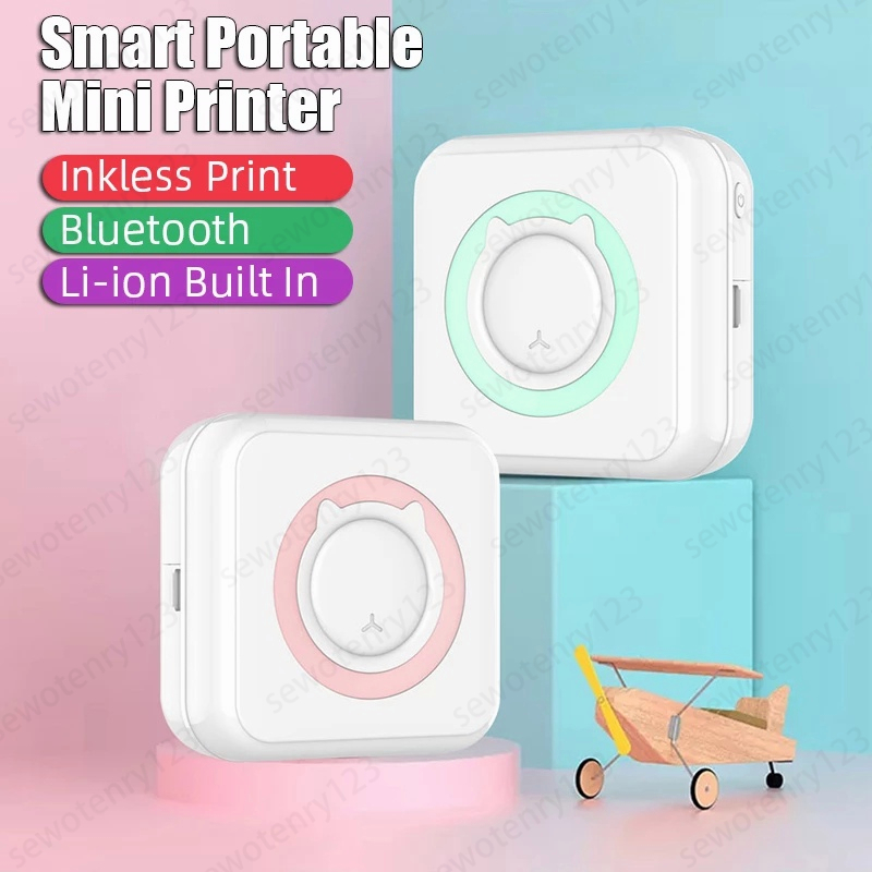 COD Mini Thermal Printer Bluetooth Printer Portable Tanpa Tinta  Termal Printer Label Receipt Barcode Printer