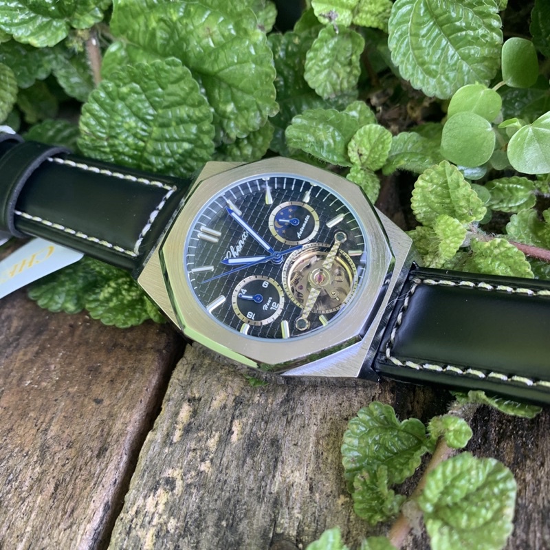 Jam Tangan Chenxi Oak Moon Phase Tourbillon Open Heart Automatic All Chrono Active