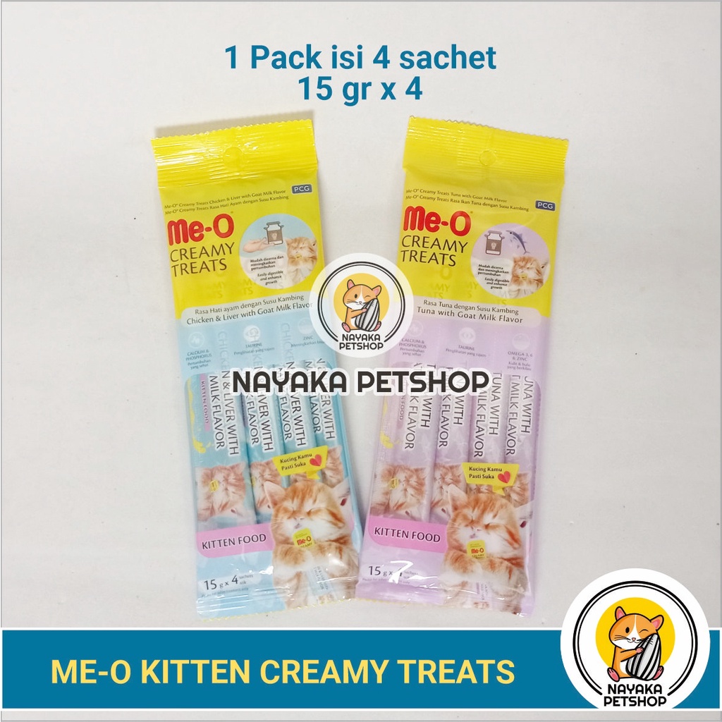 Meo Creamy Kitten Chicken 60 gr Treats Snack Kucing Cemilan Anak Kucing Cat Food