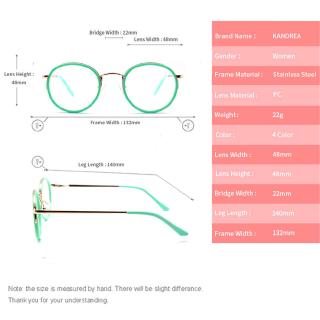 Kacamata Myopia Optik Bentuk Bulat Bahan Stainless Steel Untuk Wanita