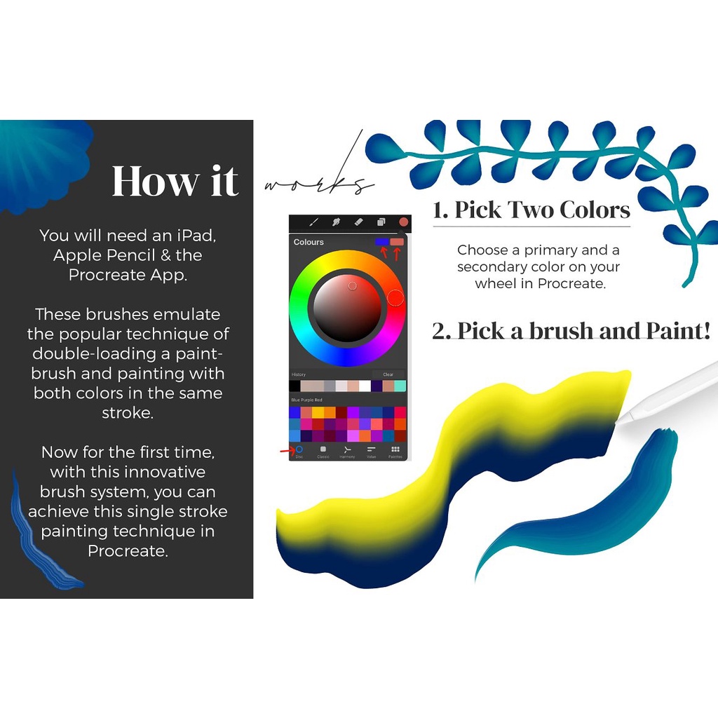 Procreate Brush - Dual Color Brushes for Procreate