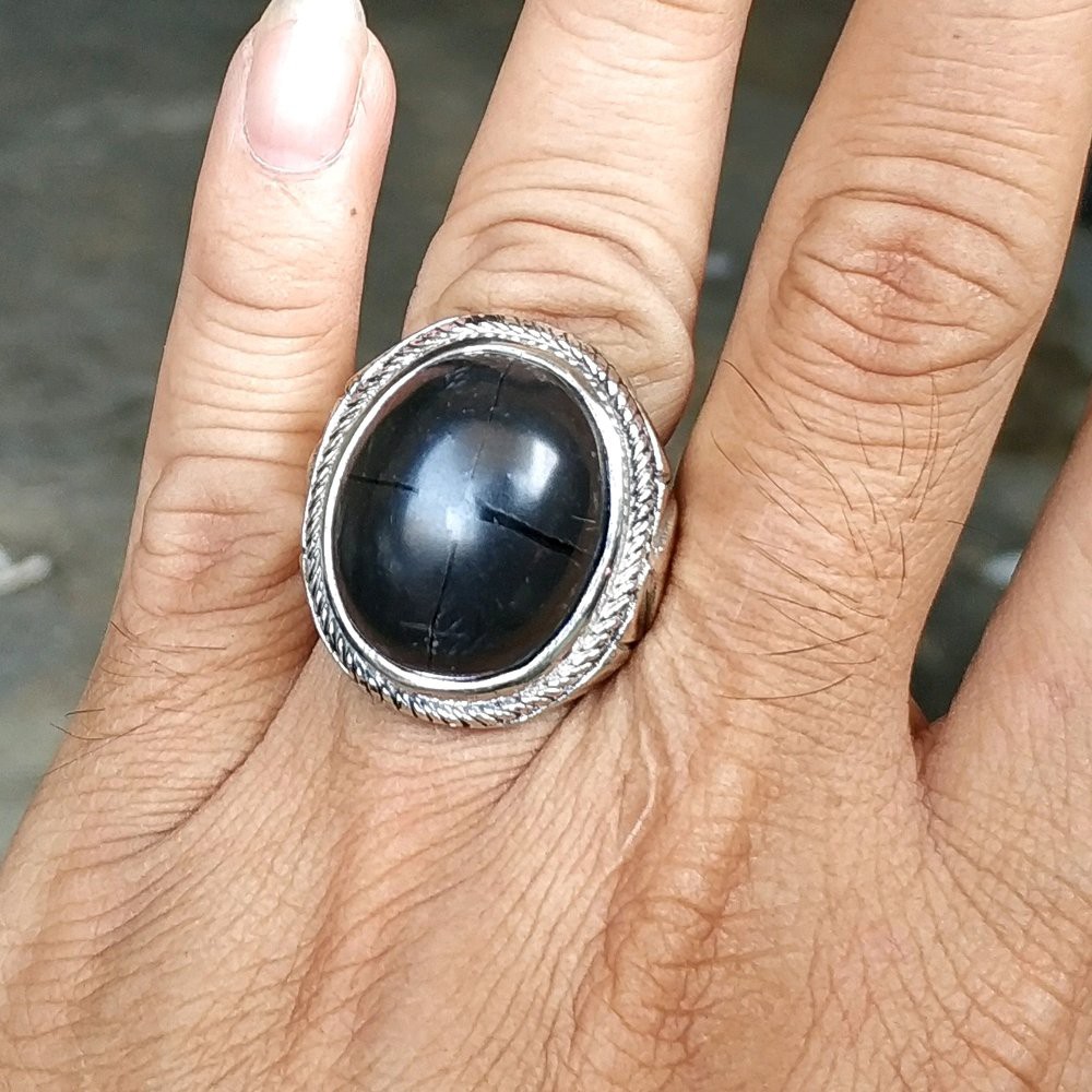 CINCIN BATU AKIK BADAR TAPAK JALAK HITAM GARIS PRESISI TERMURAH