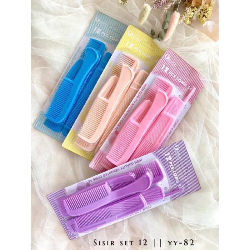 PAKET SISIR ISI 12 / SISIR PLASTIK MEDIUM SMALL / sisir 1 set 12pcs / sisir rambut