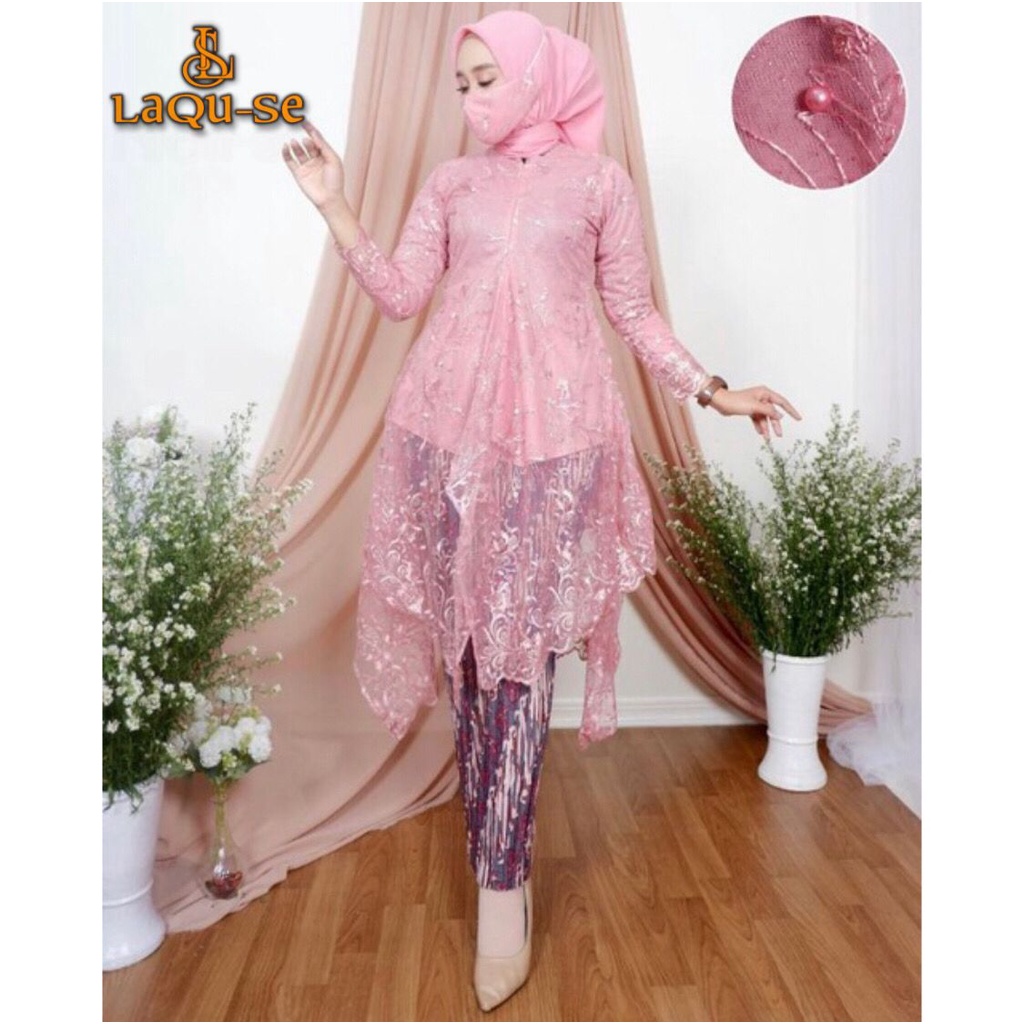 Atasan Kebaya Tunik Brukat Arumi Pesta Kondangan Lamaran Wisuda Busui Friendly Kekinian By Laquse_kebaya2