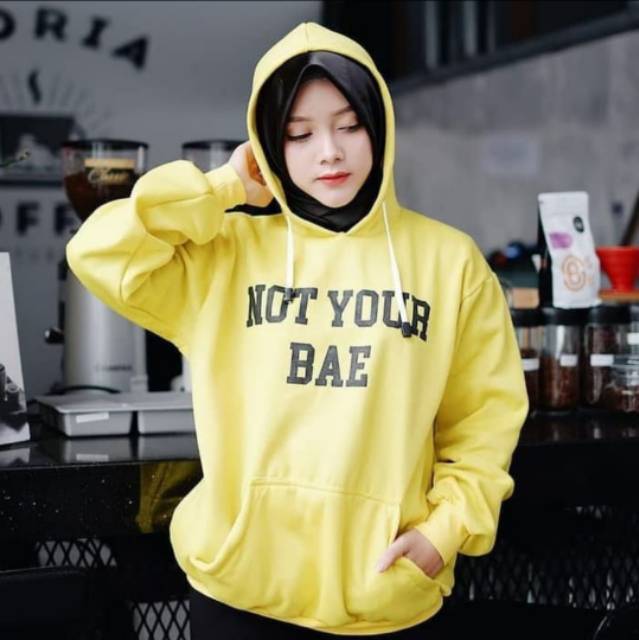 Jaket hoodie pria wanita (NOT YOUR BAE)