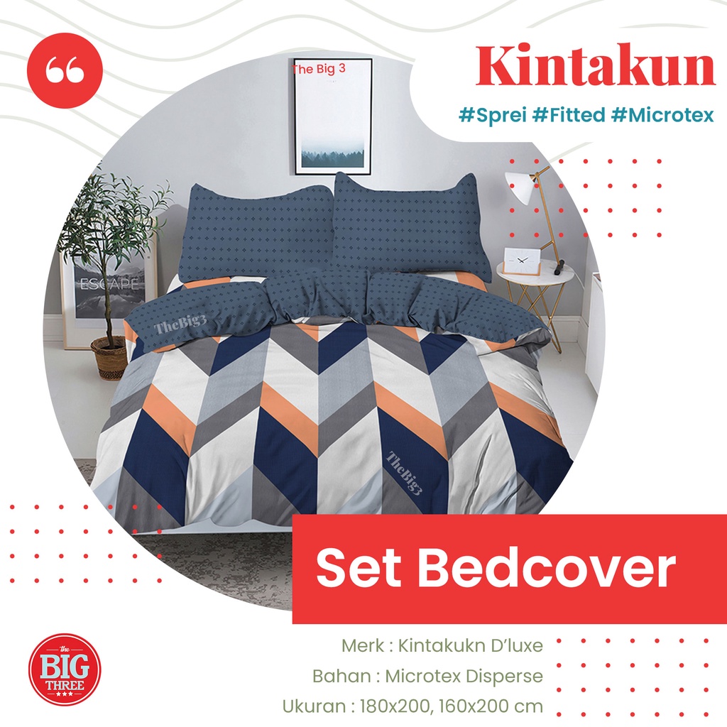 KINTAKUN Set Bedcover FLAT 180x200 / 160x200 motif Aini Litani Madana Damara Nuraga Amerta Wiyata Kartika Gista Candramawa Citra Rahajeng Gantari Harsana Indira Jenggala Kirana Kusuma Lavana Naraya Utari Nurmala Andari - King Size 180 160 BC FLAT TBT