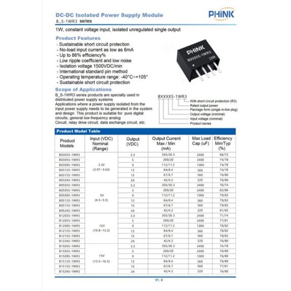 B0505S DC-DC ISOLATED 5V TO 5V 1W for reduce noise, make dual supply