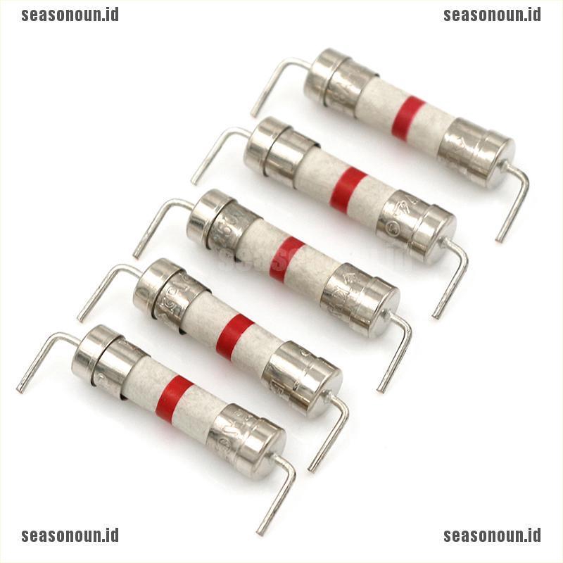 5pcs 8A 250V 5x20mm body time-lag axial lead Bahan Keramik