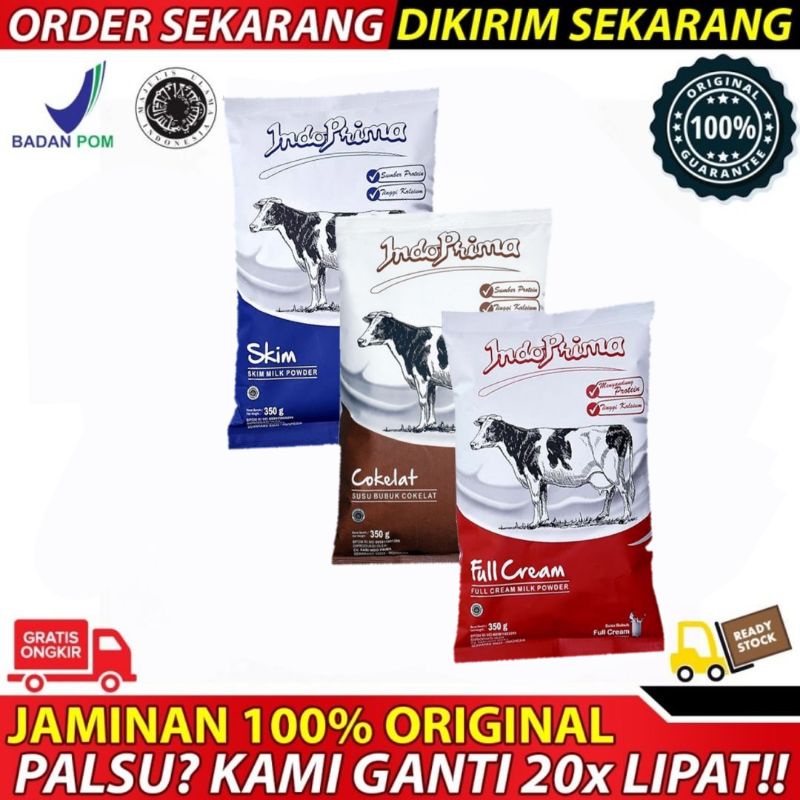 

(PROMO) Indoprima 350 gram Cokelat Fullcream susu gemuk badan dan Skim diet pelangsing badan