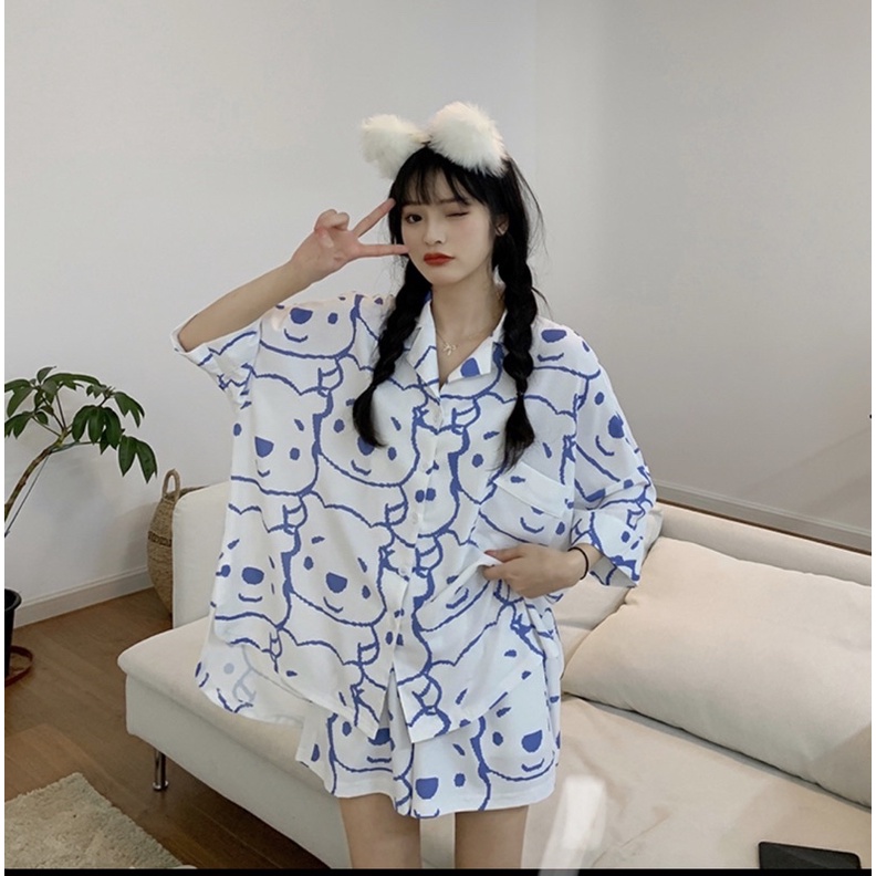 BAJU TIDUR KATUN VIRAL KARAKTER KARTUN LUCU / BAJU TIDUR DEWASA SET PREMIUM SIZE L XL / PIYAMA WANITA SET IMPORT / SETELAN PIYAMA KEKINIAN / BAJU TIDUR CP CELANA PANJANG LENGAN PENDEK ALL SIZE / PAJAMAS / SLEEP WEAR / DAILY SET / BAJU RUMAH