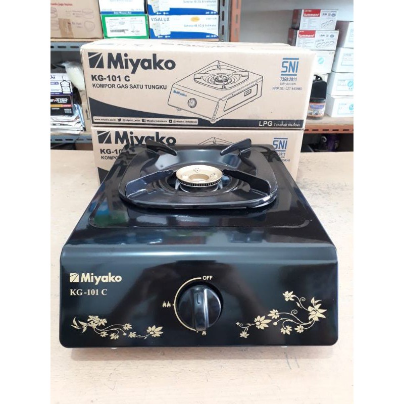 Miyako KG-101C Kompor Gas 1 Tungku FREE Paket Miyako Selang Gas Meter