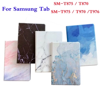 Samsung Galaxy Tablet Case Tab S7 T870 T875 S7+ T970 T975 T976 S7FE(5G) PU Leather Cover Stone Pattern