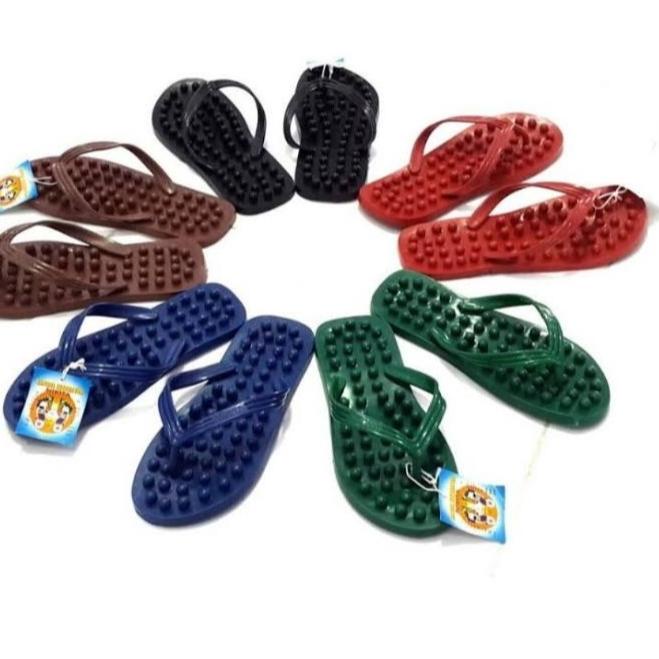 WG9-5BDH0 Sandal Karet Kesehatan Refleksi Terapi Rematik Bening Warna Best.product