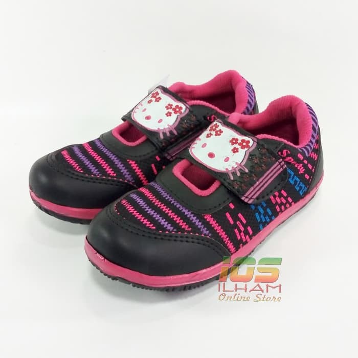 Sporty Hello Kitty LB/BR Sepatu Anak Perempuan Size 26-35 Hitam Pink