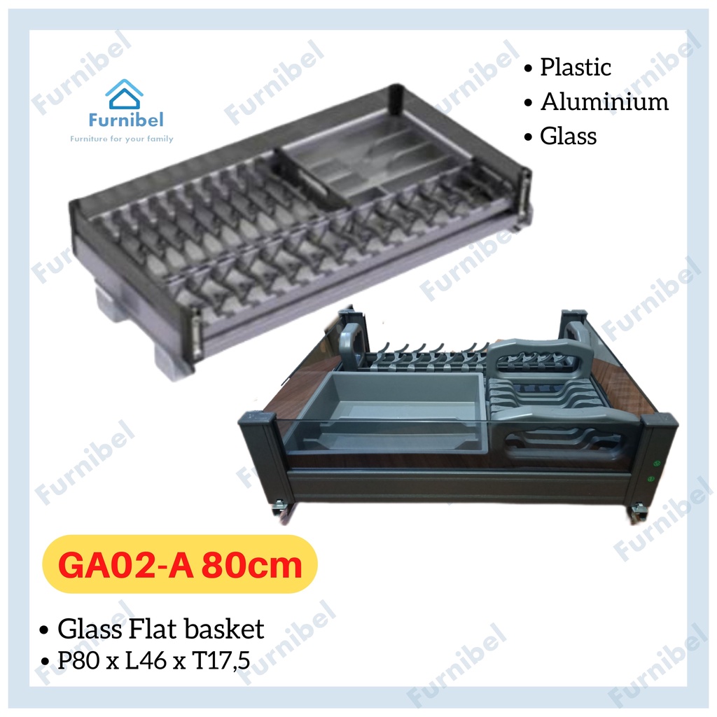 GA02-A - Glass Flat Basket / Rak Piring Aluminium