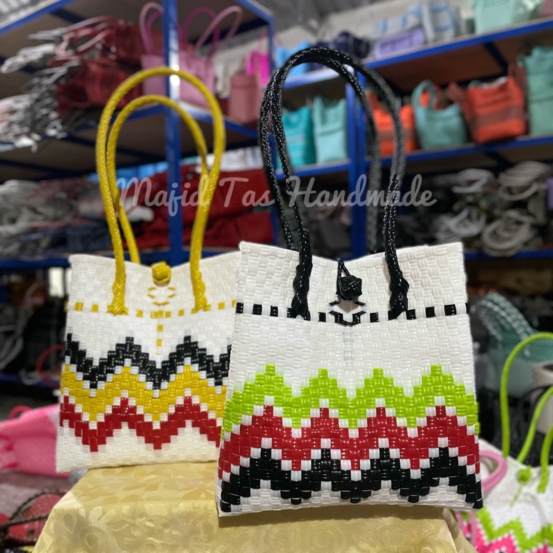 Tas Anyaman Top Handle Tas Jali Tribal / Zig Zag Limited Edition