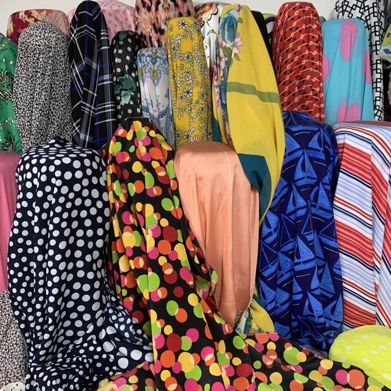 Original kain crepe zara garment 4 motif pilihan | harga per 0.5m (AG)