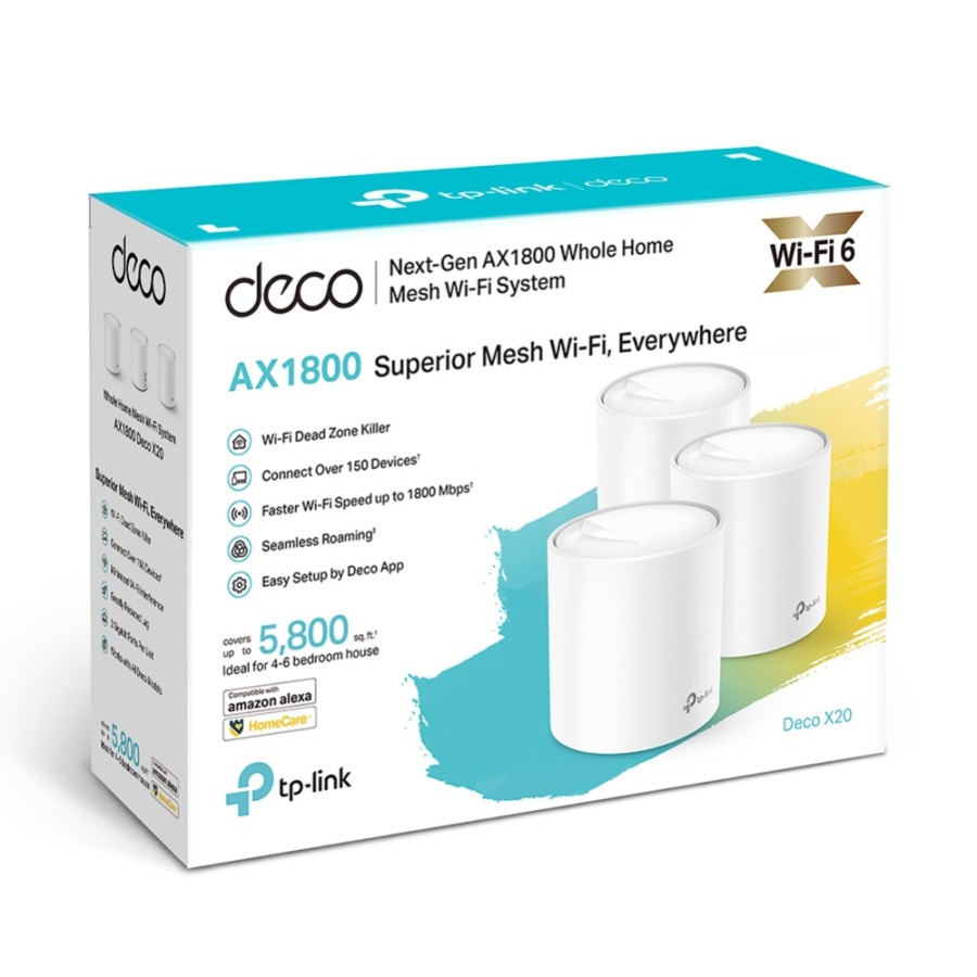 TP - Link AX1800 Whole Home Mesh Wi-Fi 6 System - Deco X20 (3-Pack)