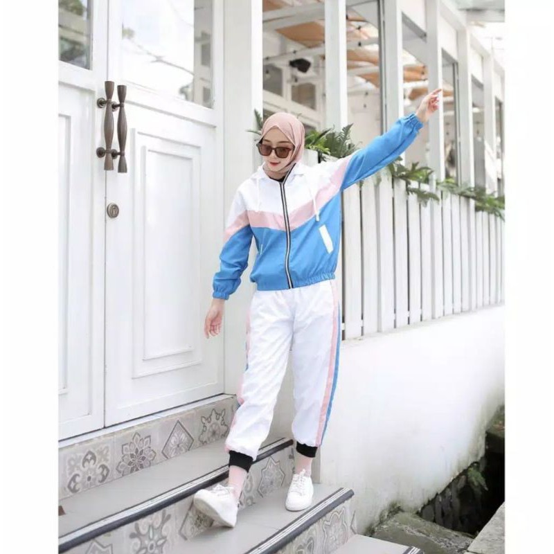 setelan sporty set setelan baju sepeda baju sport wanita premium
