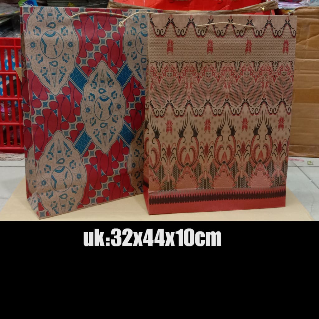 PAPPER BAG BATIK ,MOTIF PREMIUM ISI 12 PCS