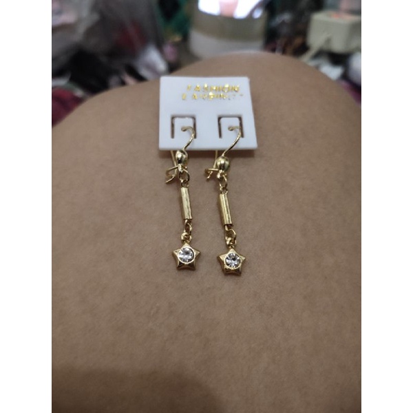 FerenHongXia Anting gantung bahan lapis logam untuk wanita