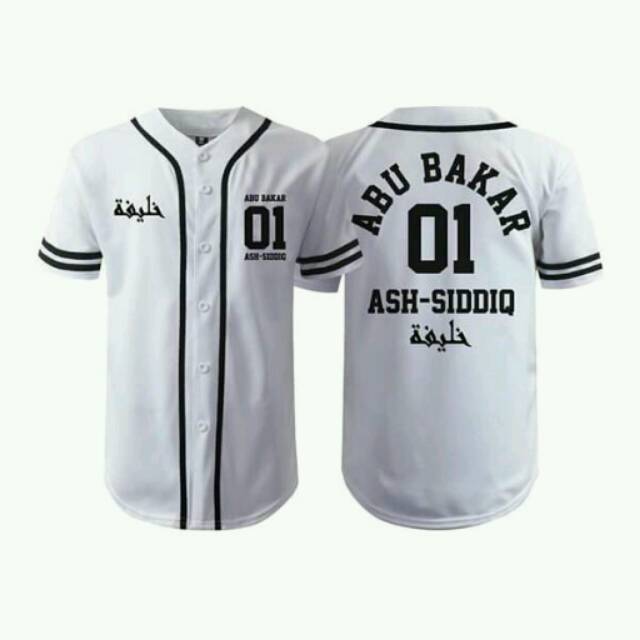 Jersey baseball hip hop khilafah putih custom