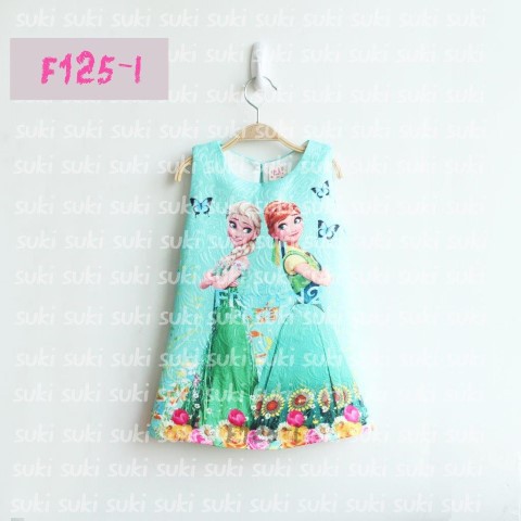 Dress Jacquard Anak Perempuan Frozen (F125-I)