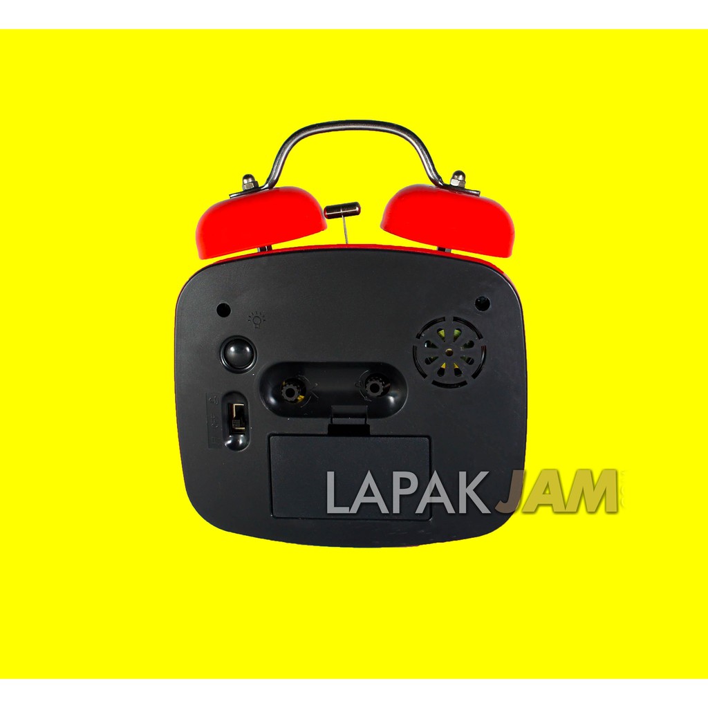 Jam Weker Lampu Kotak Alarm Clock Sweep Movement Unik Murah ESA 624