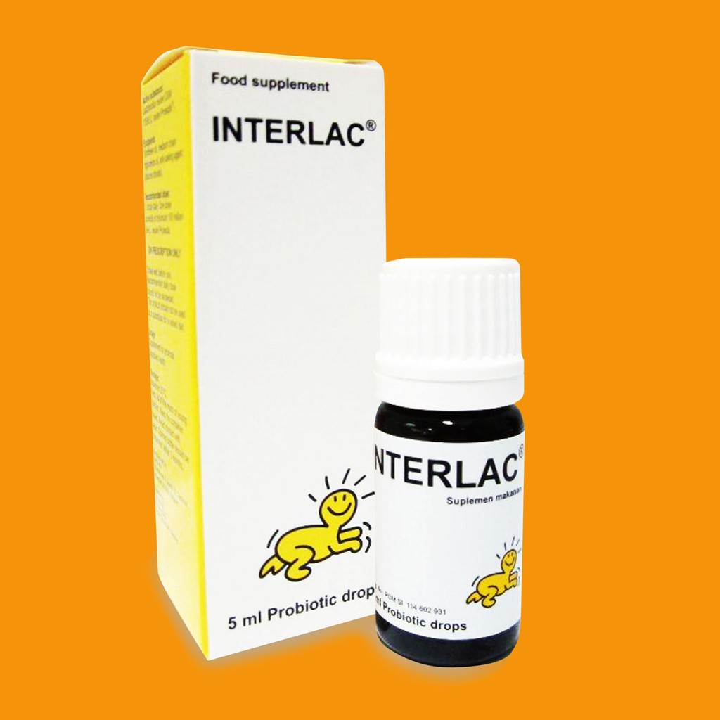 ✔️ INTERLAC PROBIOTIC OIL DROP 5ML [ FREE BUBLE WRAP + DUS ]