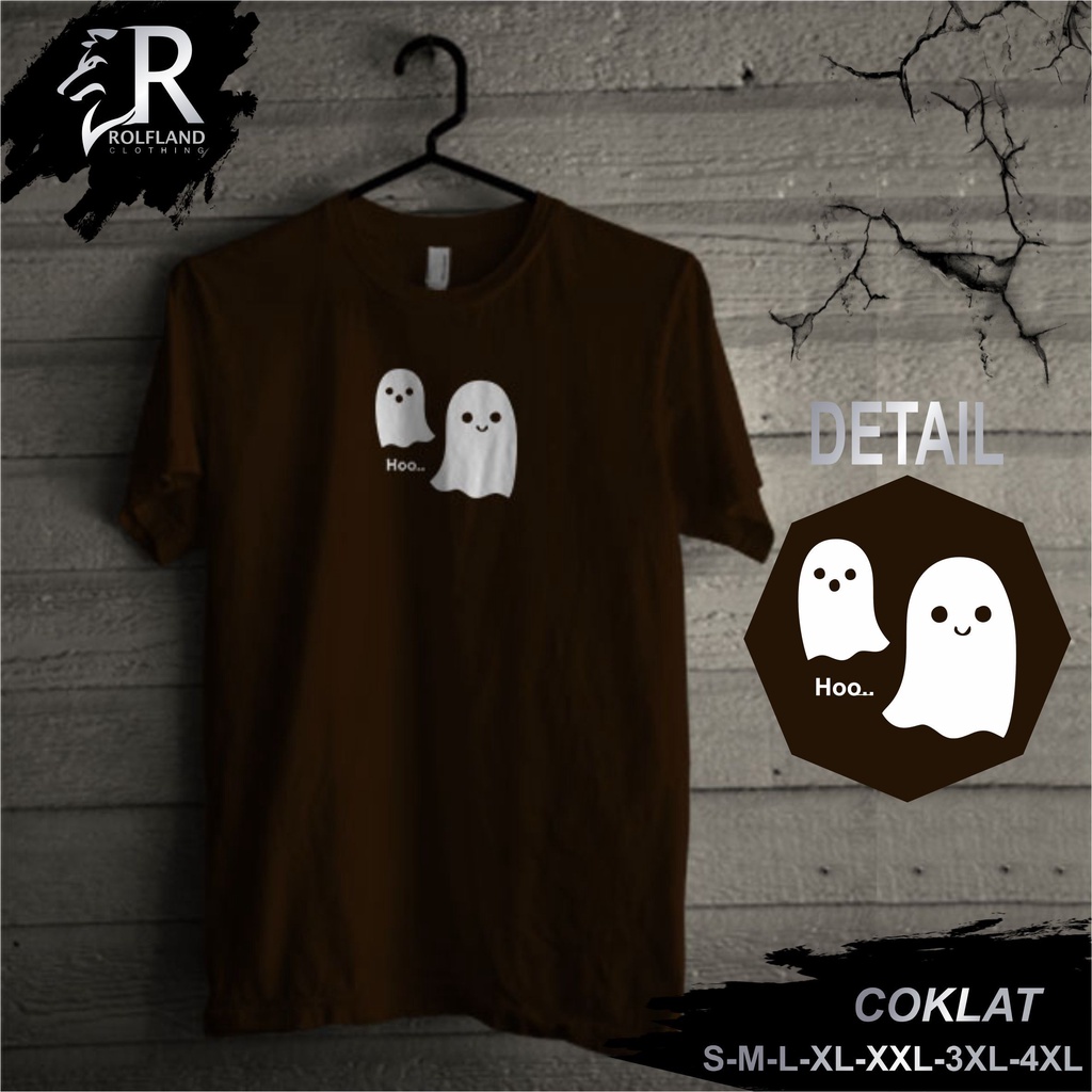 Kaos Pria Distro Original Premium Murah Keren Jumbo Bandung Polos dan Motif Hoo Warna Coklat