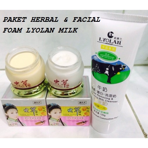 Paket Cream Herbal Import Cordiceps Cleanser Milk Lyolan Shopee Indonesia
