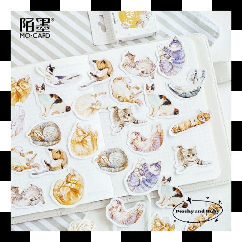 

45 pcs Stiker Desain Kucing Lucu Untuk Dekorasi Scrapbook Planner Journaling