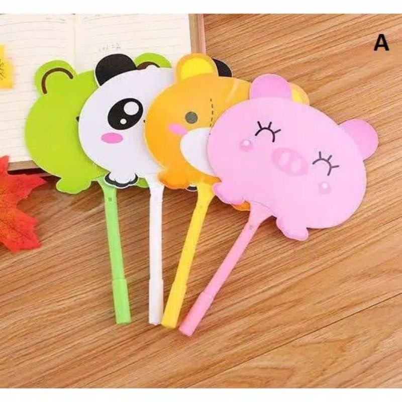 Pena Kipas Motif Buah Karakter Boneka Kartun Lucu Imut Murah Harga